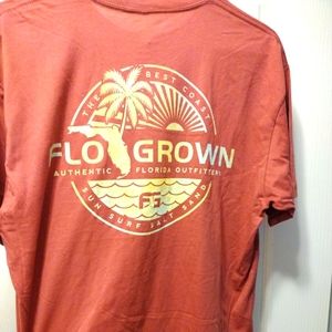 Men's L Flo Grown coral/dark mauve tshirt
